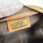 Dior Honeycomb Shoulder Bag Leather Gray Brown Gold — view 8
