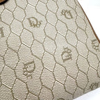 Dior Honeycomb Shoulder Bag Leather Gray Brown Gold — view 4