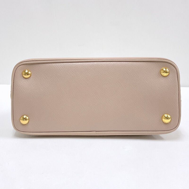 Prada 2-Way Handbag Leather Beige Gold — view 3