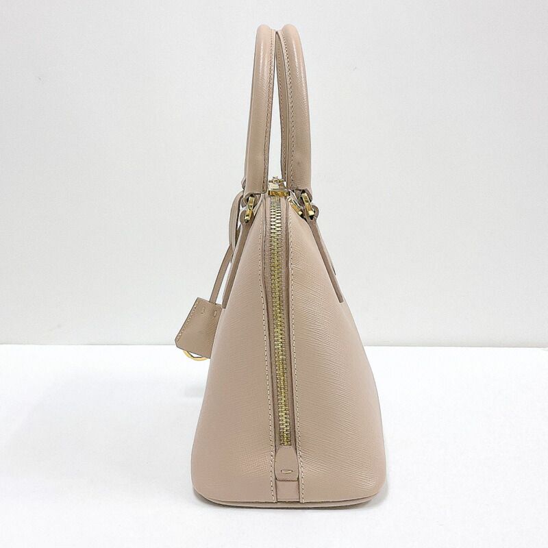 Prada 2-Way Handbag Leather Beige Gold — view 4