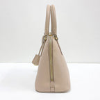 Prada 2-Way Handbag Leather Beige Gold — view 4