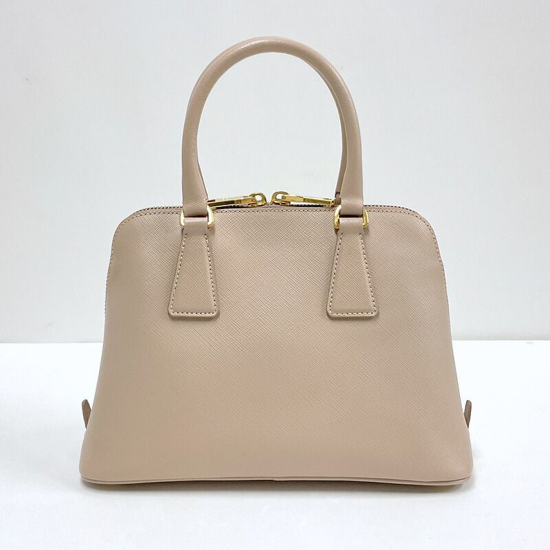 Prada 2-Way Handbag Leather Beige Gold — view 2