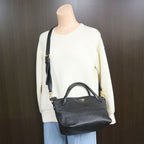 Prada 2-Way Shoulder Bag Leather Black Gold — view 8