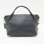 Prada 2-Way Shoulder Bag Leather Black Gold — view 2