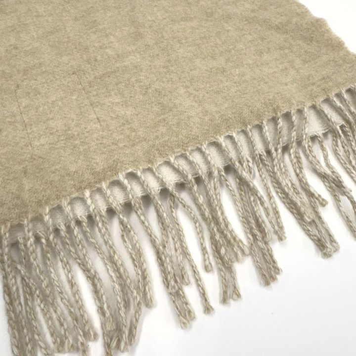 Loewe Cashmere Blend Reversible Scarf Anagram Ivory Sand Wool — view 5