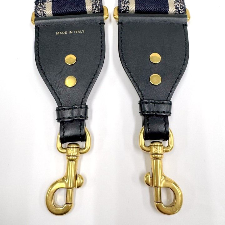 Dior Cdior Shoulder Strap Logo Embroidery Canvas Leather Navy — view 6