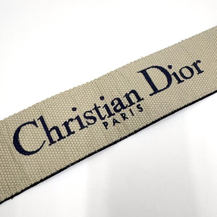 Dior Cdior Shoulder Strap Logo Embroidery Canvas Leather Navy — view 8