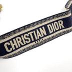 Dior Cdior Shoulder Strap Logo Embroidery Canvas Leather Navy — view 5