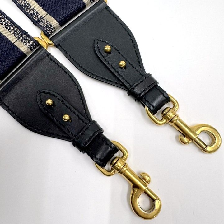 Dior Cdior Shoulder Strap Logo Embroidery Canvas Leather Navy — view 2