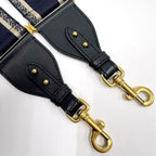 Dior Cdior Shoulder Strap Logo Embroidery Canvas Leather Navy — view 2
