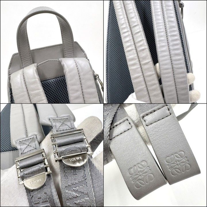 Loewe Convertible Backpack Small Nylon Calf Gray — view 3