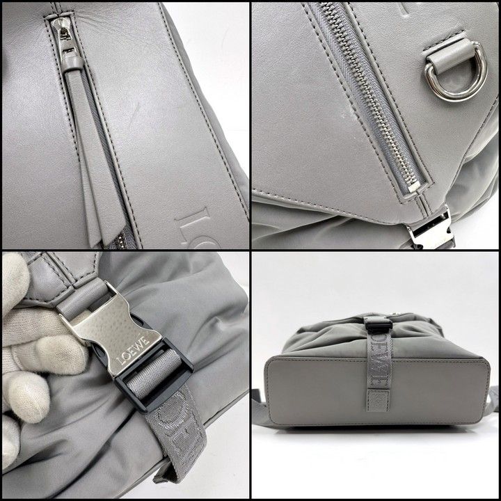 Loewe Convertible Backpack Small Nylon Calf Gray — view 4