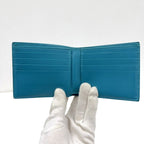 Bottega Veneta Debossed Intrecciato Bifold Billfold Turquoise Blue — view 5