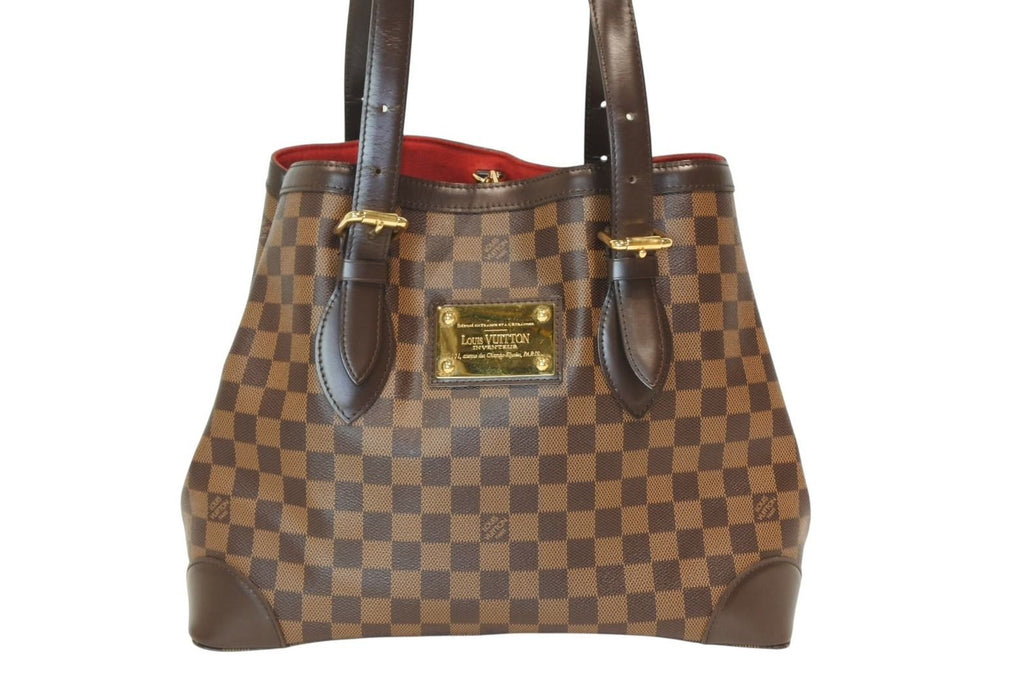 Louis Vuitton Hampstead MM Tote Bag Damier Ebene Brown Canvas — view 2