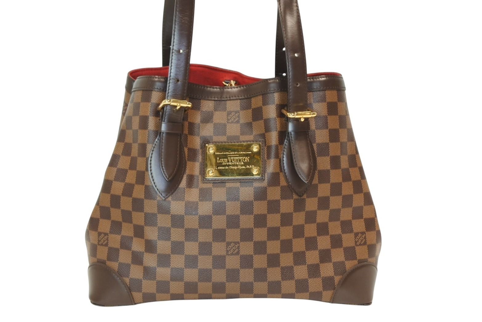 Louis Vuitton Hampstead MM Tote Bag Damier Ebene Brown Canvas — view 2