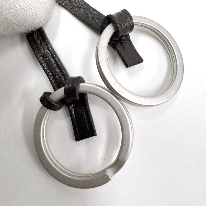Hermes Clochette Key Ring Charm Dark Brown Silver X — view 5