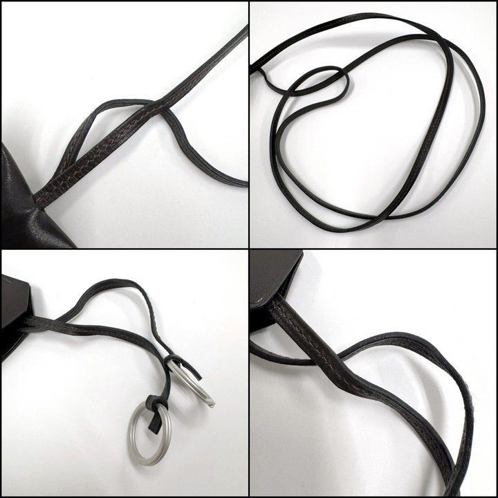 Hermes Clochette Key Ring Charm Dark Brown Silver X — view 4