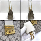 Gucci Padlock GG Chain Shoulder Bag Supreme Beige White — view 3