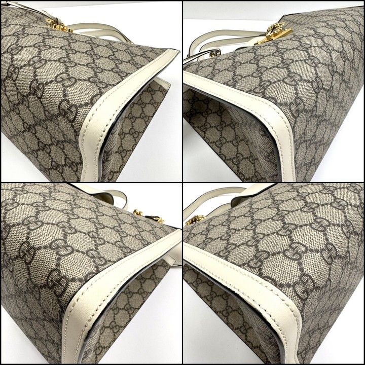 Gucci Padlock GG Chain Shoulder Bag Supreme Beige White — view 5