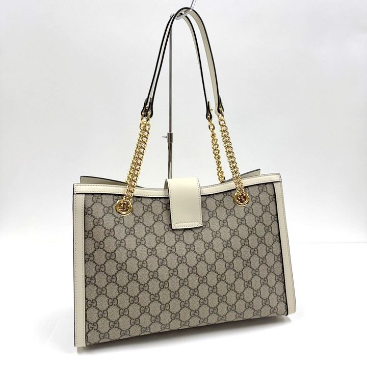 Gucci Padlock GG Chain Shoulder Bag Supreme Beige White — view 2