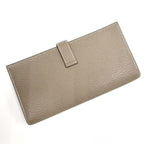 Hermes Bearn Souffle Bifold Wallet Chevre Etoupe Silver — view 2
