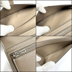 Hermes Bearn Souffle Bifold Wallet Chevre Etoupe Silver — view 7