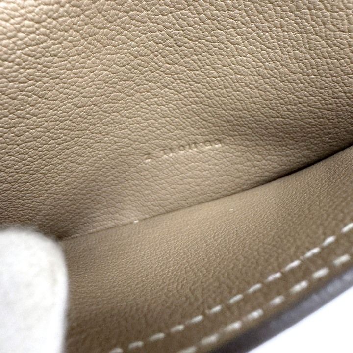 Hermes Bearn Souffle Bifold Wallet Chevre Etoupe Silver — view 9