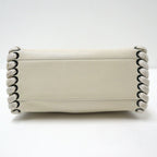 Fendi Peekaboo Mini 2-Way Shoulder Bag White Silver Leather — view 4