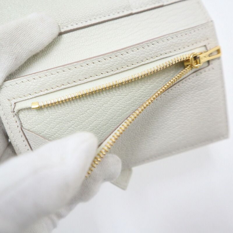 Hermes Bearn Convenience Wallet Mushroom Gold Chevre — view 6
