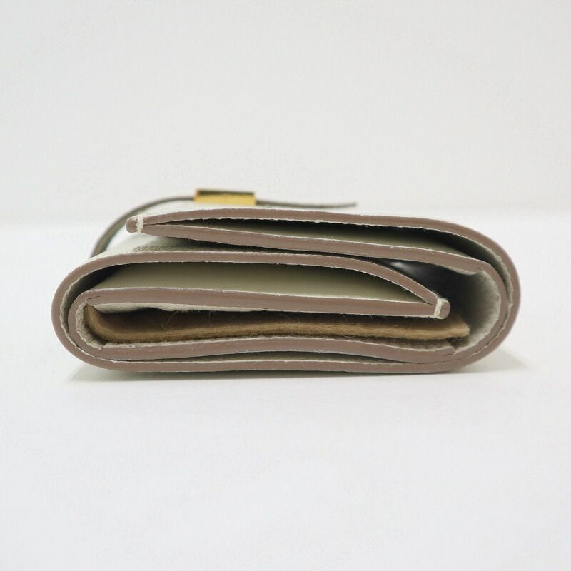 Hermes Bearn Convenience Wallet Mushroom Gold Chevre — view 3