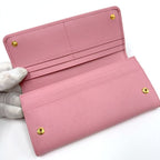 Prada Wallet with Pass Case Saffiano Leather Pink Gold — view 6