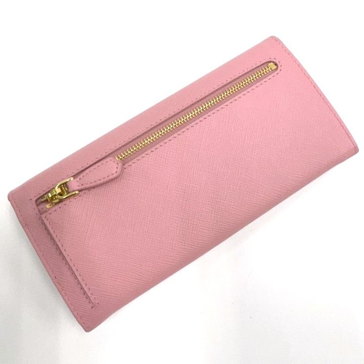 Prada Wallet with Pass Case Saffiano Leather Pink Gold — view 2