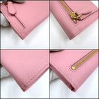 Prada Wallet with Pass Case Saffiano Leather Pink Gold — view 4
