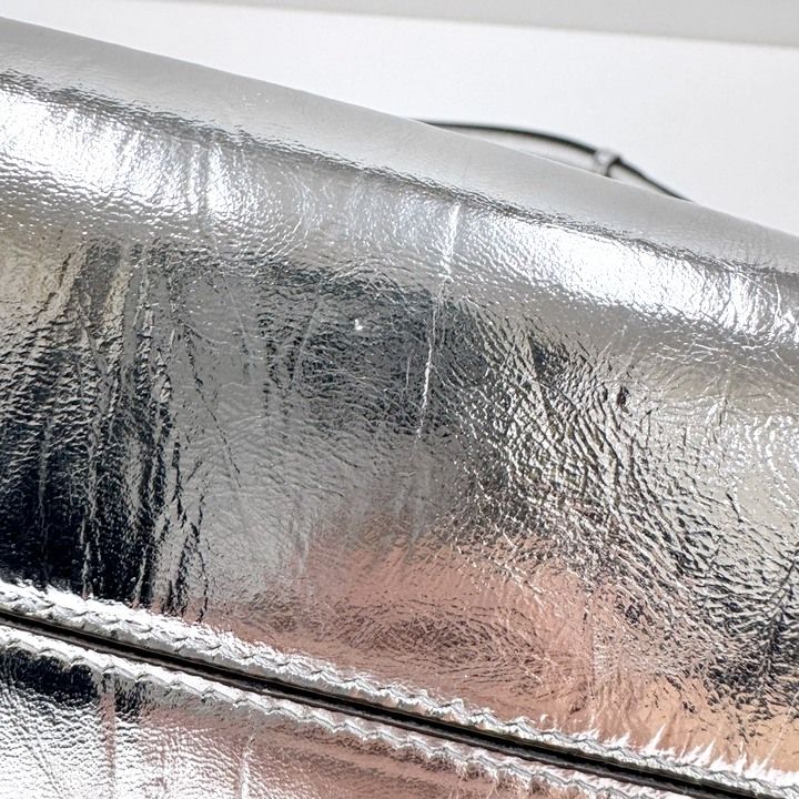 Fendi Fast Small 2-Way Shoulder Bag Silver Leather — view 5