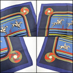 Hermes Carre 90 Scarf Sequences Silk Blue Navy — view 3