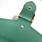 Gucci Dionysus Chain Wallet Leather Green Silver — view 7