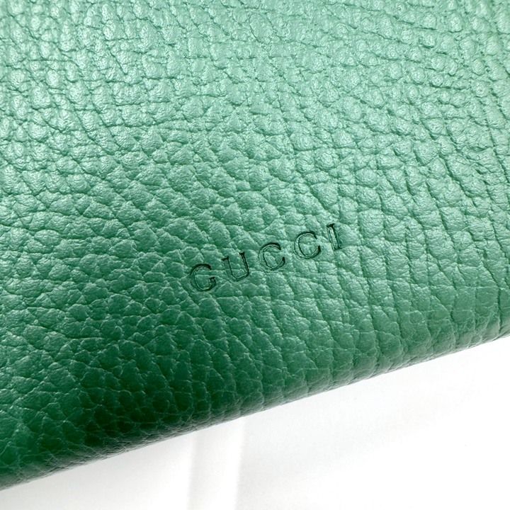 Gucci Dionysus Chain Wallet Leather Green Silver — view 4