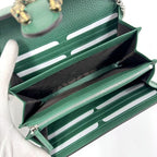Gucci Dionysus Chain Wallet Leather Green Silver — view 8