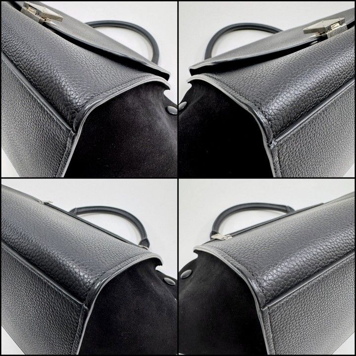 Celine Trapeze Small 2-Way Bag Black Silver Leather — view 5