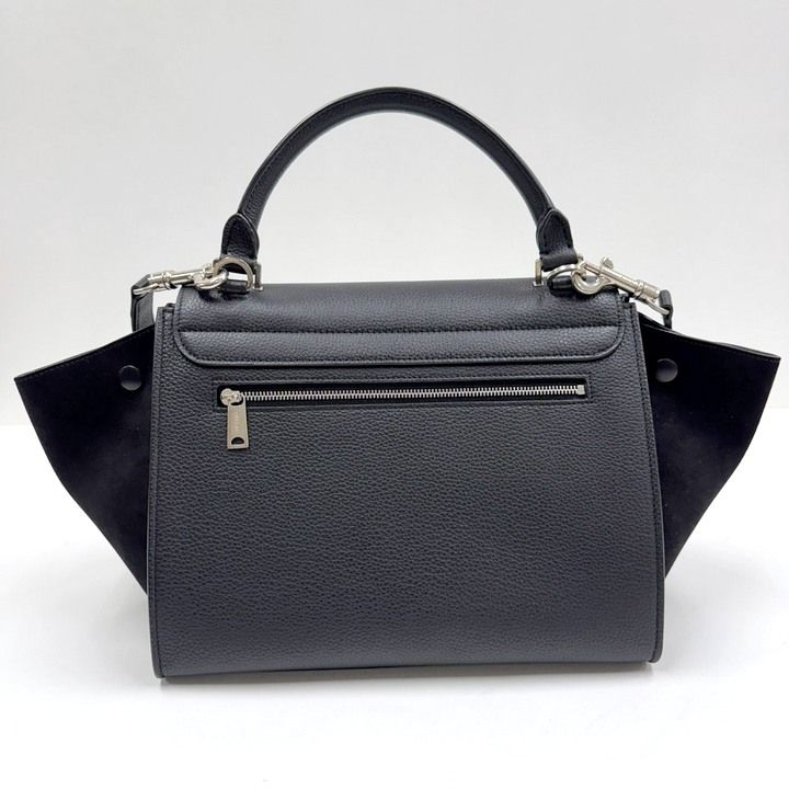 Celine Trapeze Small 2-Way Bag Black Silver Leather — view 2