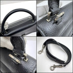 Celine Trapeze Small 2-Way Bag Black Silver Leather — view 6