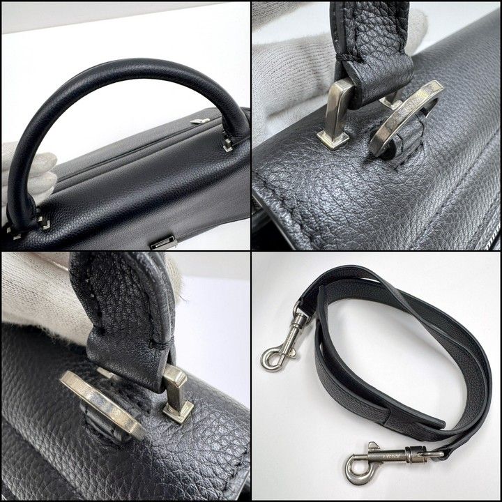 Celine Trapeze Small 2-Way Bag Black Silver Leather — view 6