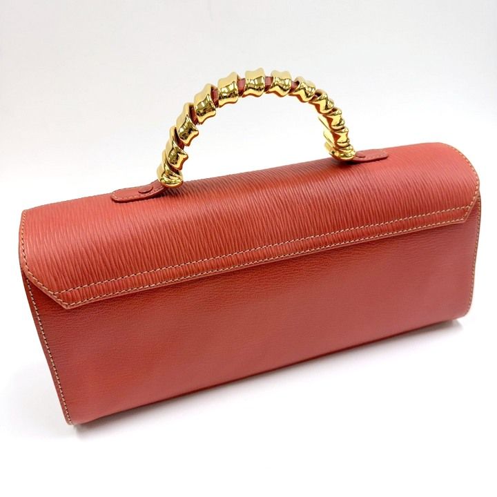 Loewe Velazquez Handbag with Handle Leather Orange Gold — view 2