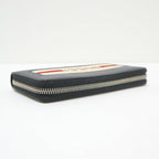 Gucci Zip Around Wallet Black White Leather Canvas — view 4