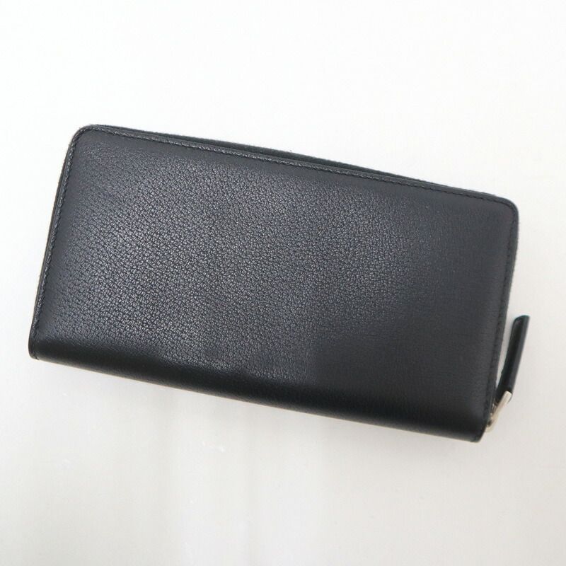 Gucci Zip Around Wallet Black White Leather Canvas — view 3
