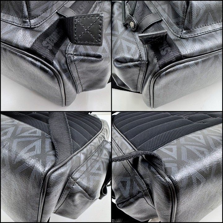 Dior Hit the Road Backpack CD Diamond Canvas Leather Black Metal — view 5