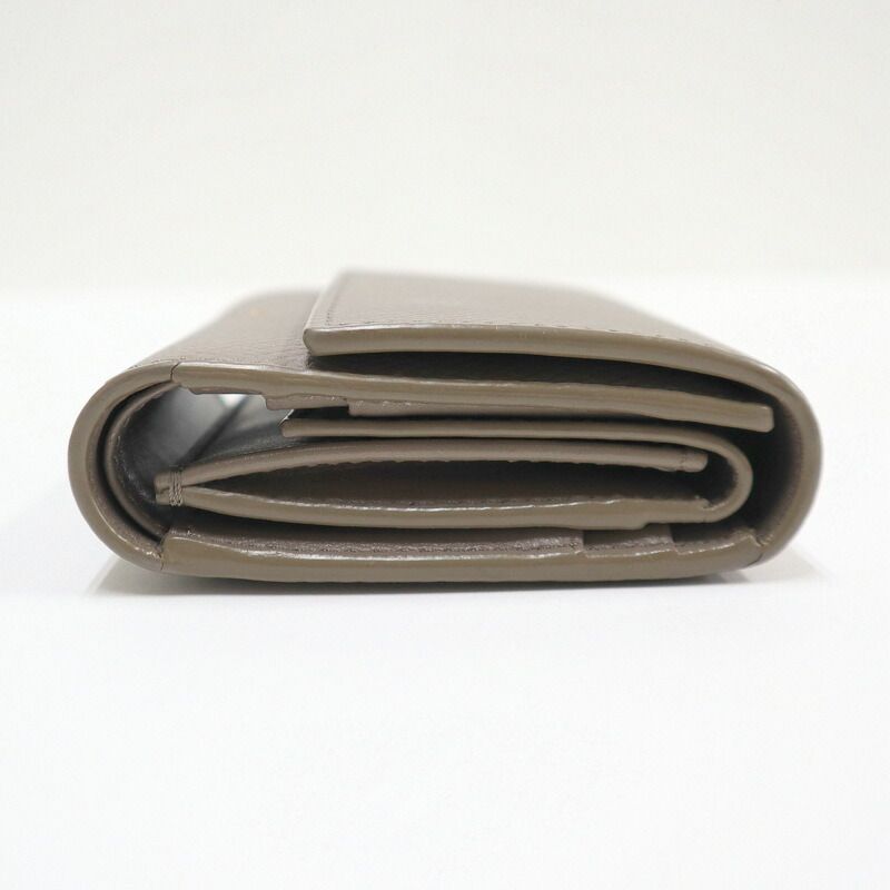 Celine Small Trifold Wallet Leather Gray Gold — view 3