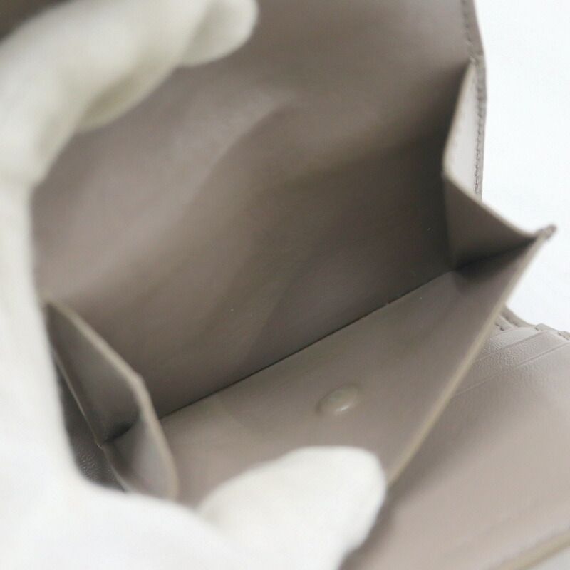 Celine Small Trifold Wallet Leather Gray Gold — view 7