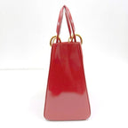 Dior Handbag Smooth Enamel Leather Red Gold — view 4
