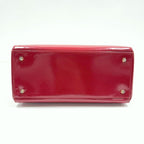 Dior Handbag Smooth Enamel Leather Red Gold — view 3